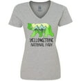 thumbnail image 3 of Inktastic Yellowstone National Park- Mountains and Bear Shape Women's V-Neck T-Shirt, 3 of 5