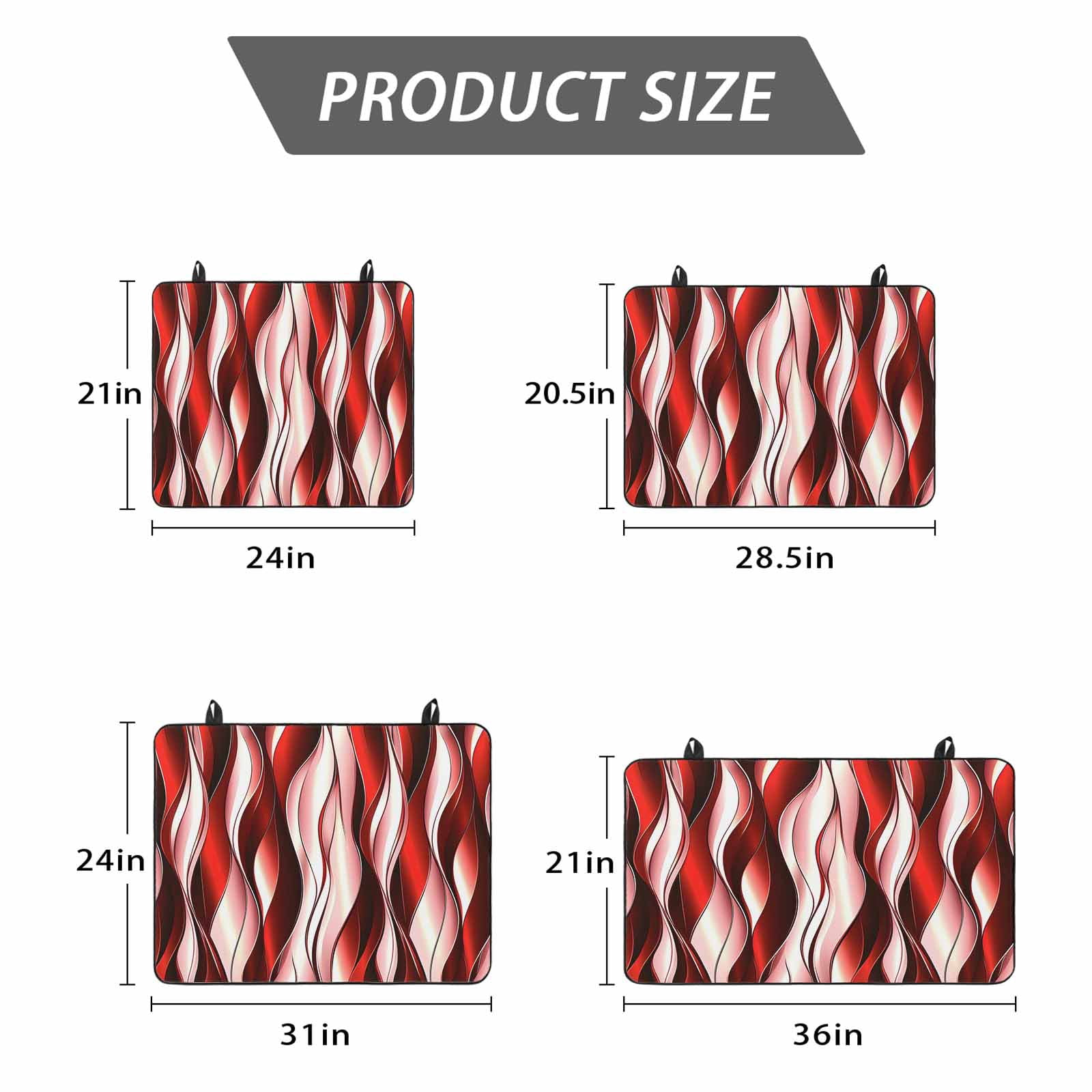 Red Striped Ombre Stove Top Cover for Electric Stove, Heat-proof & Non Slip Glass Top Stove Cover Protector, Modern Red Moire Geometric Kitchen Flat Cooktop Rubber Mat 24x21 Inches