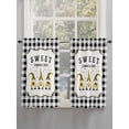 thumbnail image 5 of Gnomes Bees Bathroom Window Curtain, Spring Sunflowers Honey Daisy Black Plaid Light Filtering Coffee Kitchen Curtains, Bedroom Living Room Curtains 2 Panel 84"x45", 5 of 6
