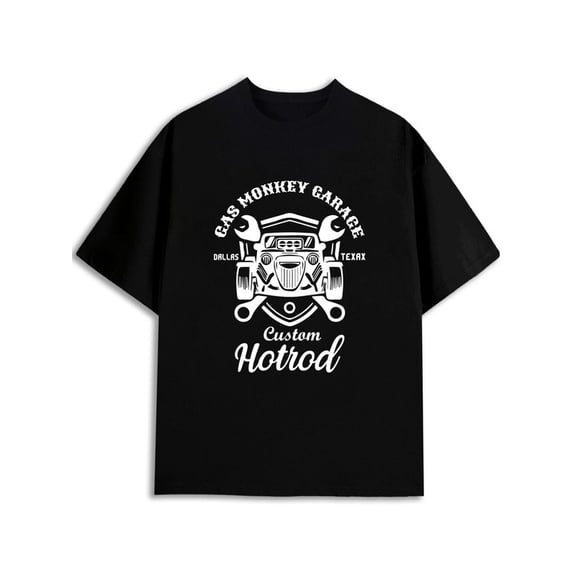 Greenink Gas Monkey Custom Hotrod Tee Mens comfort colors tshirt black casual graphic Everyday and weekend wear Trendy Unisex Shirt Printed tshirts