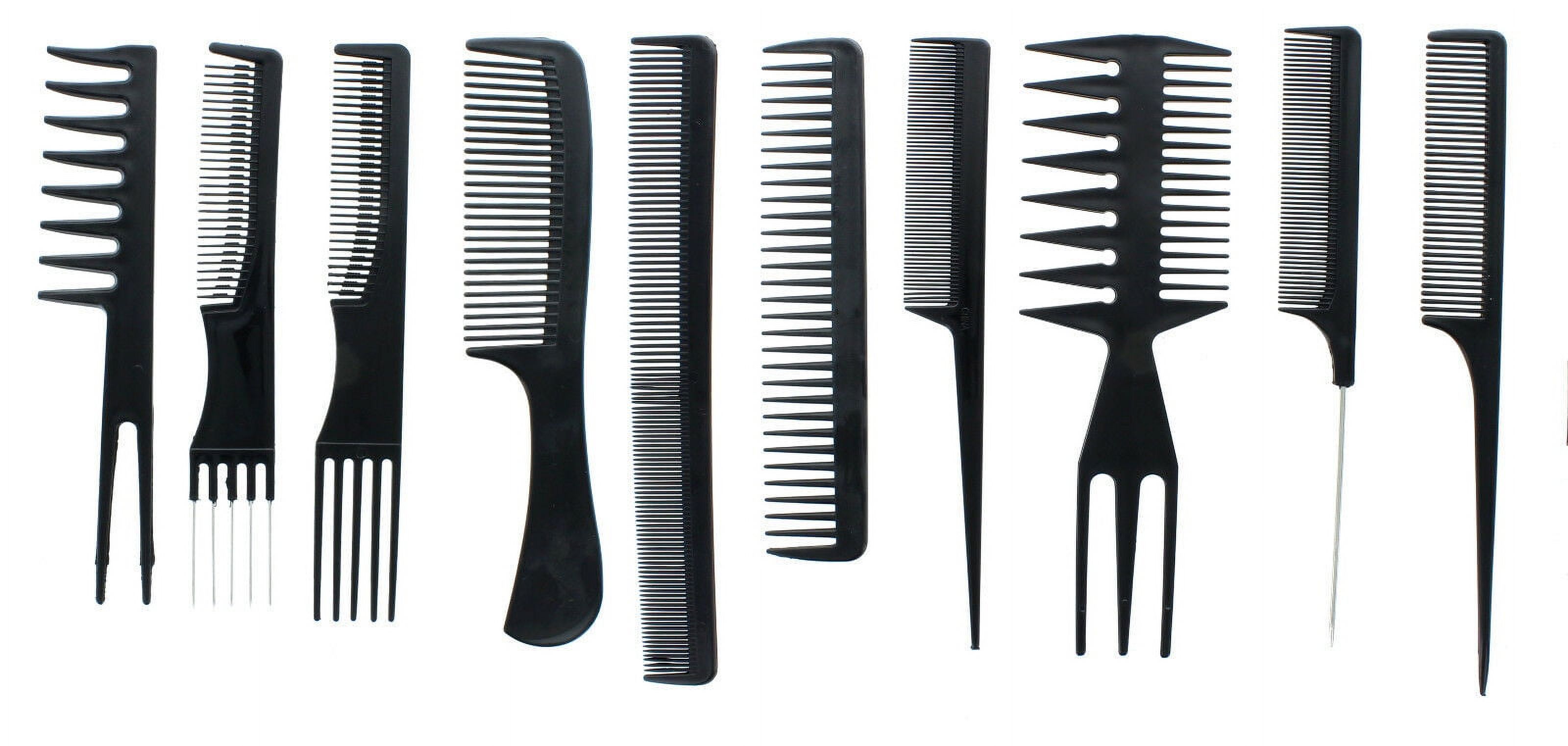 10-Piece Professional Salon Hairdressing Comb Set  Durable Anti-Static Plastic Barber Combs for All Hair Types & Styling Needs TIKA