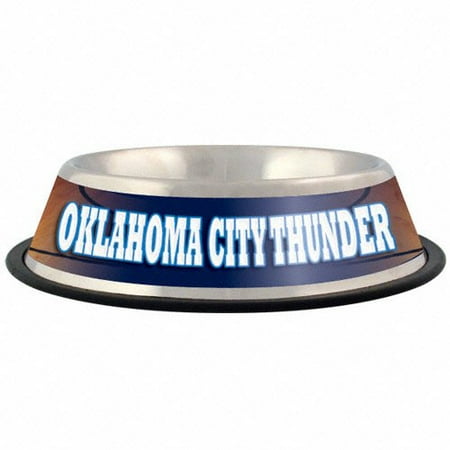 Oklahoma City Thunder Stainless Steel Pet Bowl, 32 oz