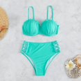 thumbnail image 3 of Gibobby Conjunto de Bikini para Mujer Traje de baño Verano Moda Color sólido Traje de baño Sexy Color sólido Temperamento traje de baño(A,G), 3 of 4