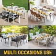 thumbnail image 5 of Sunflowers Dog Table Cloths for 5 Foot Rectangle Tables, Spring Watercolor Floral Stars Wood Grain Patio Waterproof Elastic Fitted Tablecloths, Washable Rectangular Table Cover for Camping, 5 of 8