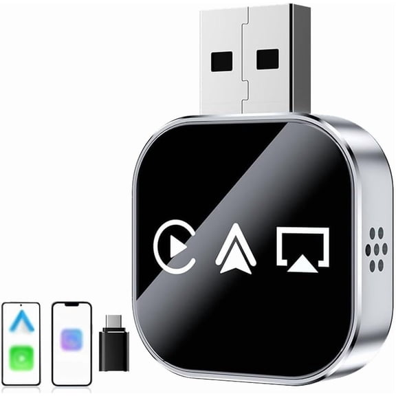 Wireless Carplay Mirror Link Adapter, 2026 Upgrade 3 in 1 Compatible with Airplay/Android Auto/Carplay for Cars with Built-in Wired Carplay Plug,