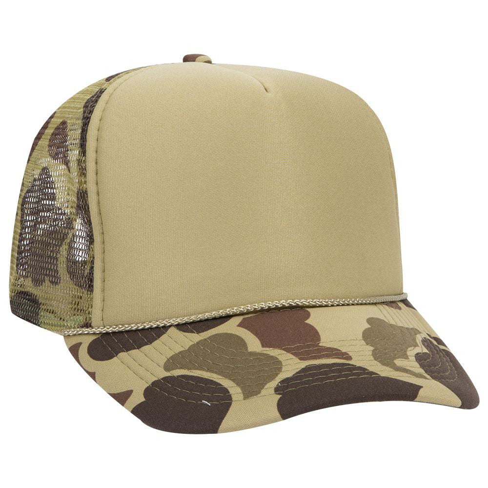 Otto Cap - OTTO Camouflage Polyester Foam Front 5 Panel High Crown Mesh ...
