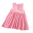 thumbnail image 2 of KYAIGUO Robe d'Été en Coton et Lin pour Bébé Fille, Sans Manches, Couleur Unie, Robe en Lin Décontractée, Robe de Princesse pour 2-6 Ans, 2 of 9