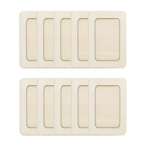 Tnarru 10Pcs Photo Frames, Unfinished Paintable Frame 6" Wooden Picture Frames, Craft Frames for Arts School DIY Painting Graduation