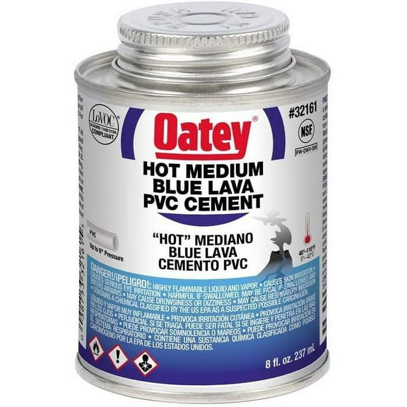 Oatey PVC Blue Lava HOT Medium Bodied Cement - 8 OZ, Blue