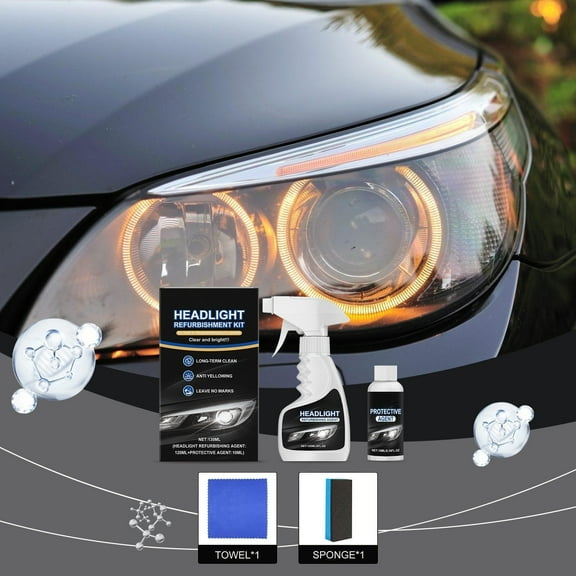erfcxs Headlight Kit with Liquid Polish and Sealant for Repairing Yellowing Foggy Scratches and Cloudy