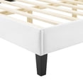 thumbnail image 5 of Platform Bed Frame, Queen Size, White, Velvet, Modern Contemporary, Bedroom Master Guest Suite Room, 5 of 12