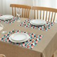 thumbnail image 3 of Orange Green White Checkerboard Checkered Pattern Summer Placemats Table Placemats Set Of 4-Linen Kitchen Washable Placemats Table Mats 11.8"x17.7" Non-Slip Heat Resistant, 3 of 6
