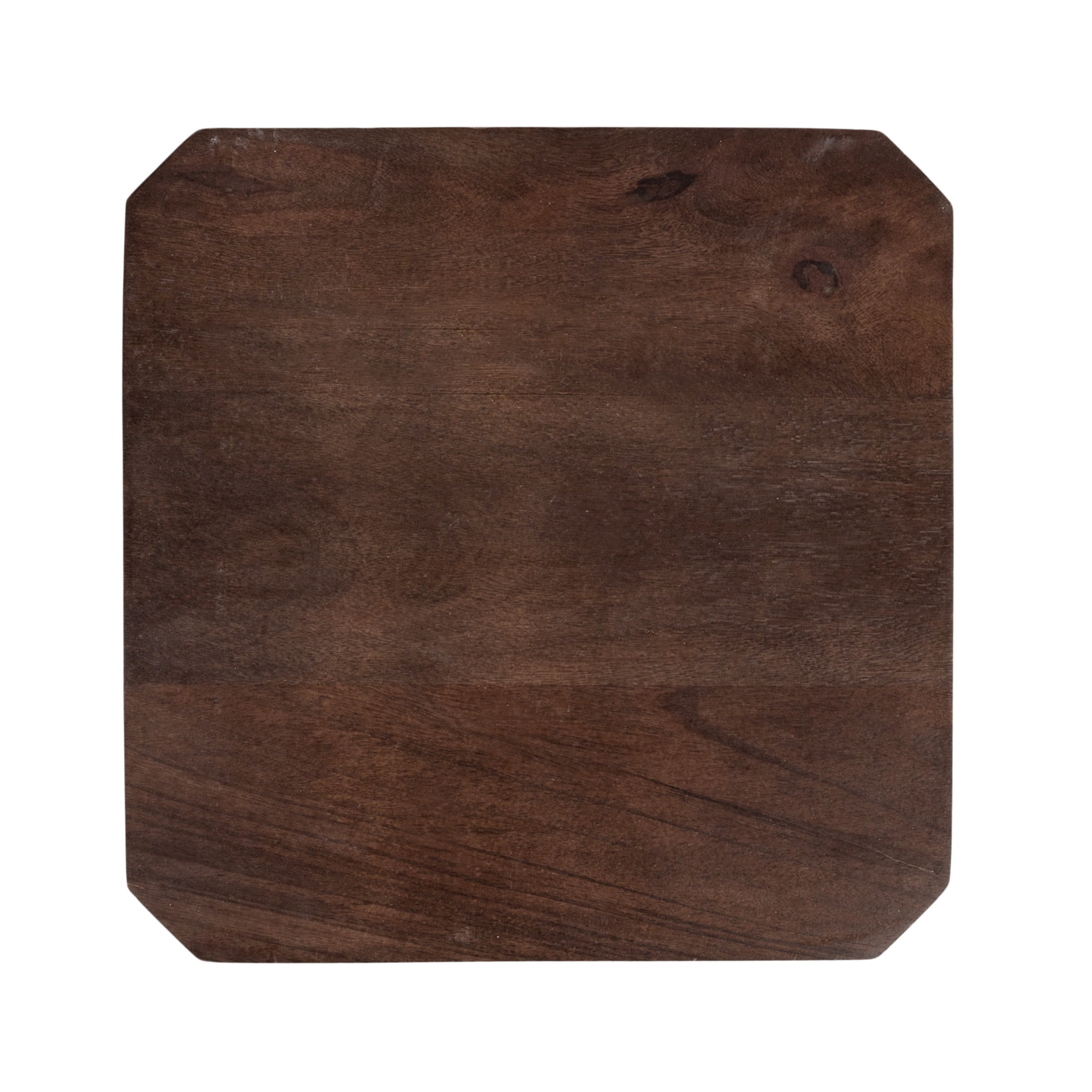 Kate and Laurel Talcott Modern Square Wood Drink Table, 12 x 12 x 28, Dark Brown, Transitional Decorative Two-Tier Pedestal Table for Use as Plant Stand Indoors or Living Room Decor Accent