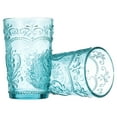 thumbnail image 6 of The Pioneer Woman Amelia Teal Glass Tumbler, Teal, Set of 4, 6 of 8