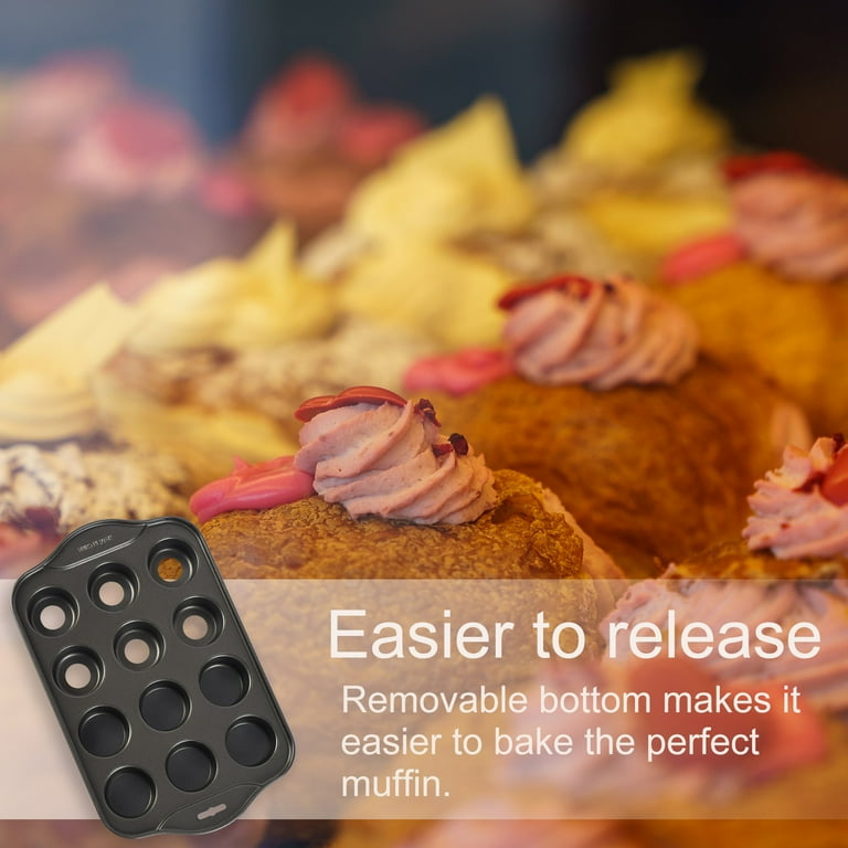 Kazozobi Pack Mini Cheesecake Muffin Pan with Removable Bottom