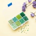 thumbnail image 2 of 1900pcs 6/0 Glass Seed Beads 8 Green Colors Pony Beads 4mm Mini Spacer Beads Loose Craft Beads for Wristlet Bracelet Earring Necklace Jewelry DIY Art Craft Keychain Making, 1.5mm Hole, 2 of 9