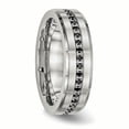 thumbnail image 4 of Stainless Steel Brushed and Polished Black CZ Ring 8 Size, 4 of 6