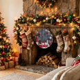 thumbnail image 2 of Welcome Sign for Front Door, Christmas Round Metal Wall Art Wreaths, Gnomes Balls Xmas Snowflake Wooden Outdoor Indoor Wall Hanging Sign for Porch Decor Housewarming Gifts 7.9 Inch, 2 of 8