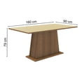 thumbnail image 2 of Mesa de Comedor Madesa Rectangular Tapa de Madera 5364 - Marrón/Crema, 2 of 6