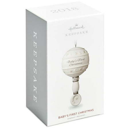 Hallmark Keepsake 2018 Baby's First Christmas Rattle Porcelain Ornament