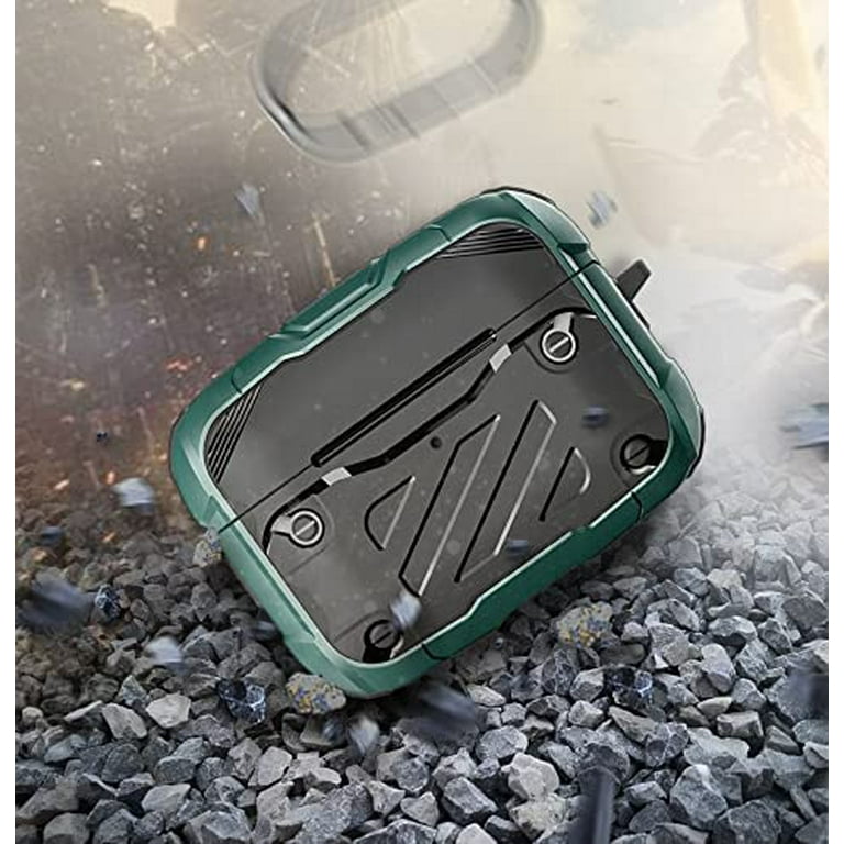 AirPods Pro Case Armor Heavy Duty Shookproof Hard Case No Hinge Top Bottom Lid Separate Slim Anti Scratch Protective Earbuds Cover Skin for Apple