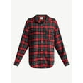 thumbnail image 5 of No Boundaries Sleepwear Cotton Flannel Button Down Shirt, Women’s, 5 of 5