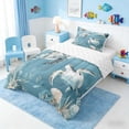 thumbnail image 2 of Manfei Watercolor Sea Turtle Twin Comforter Sets for Kids Boys and Girls, Marine Seashell Coral Bedding Set, Reversible 2-Piece, 1 Comforter and 1 Pillowcase, 2 of 6