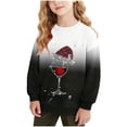 thumbnail image 2 of Tdoqot Girls Christmas Sweatshirts- Crewneck Cute Long Sleeve Pullover Kids Festive Shirts Black Size 6, 2 of 7