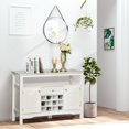 thumbnail image 3 of Modern White Kitchen Buffet Bar Cabinet with Wine Rack & Drawer – 46" Dining Server for Living Room Storage, 3 of 7