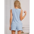 thumbnail image 3 of DARING DIVA Women's Lounge Sets with Stripe Shorts and Tank Top M Blue, 3 of 6