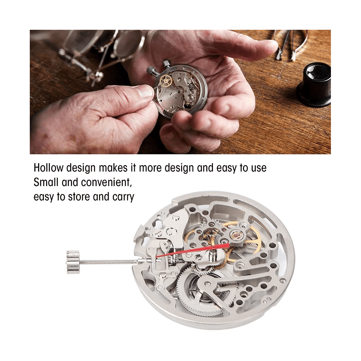 Automatic Mechanical Watch Movement DIY Automatic Hollow Watch Movement with Plastic Storage Box ForOld Part Replacement Walmart