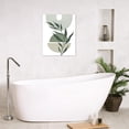 thumbnail image 5 of Mid Century Modern Wall Art Minimalist Geern Geometric Bathroom Pictures Wall Decor Abstract Boho Sun and Leaf on White Canvas Art Wall Decor for Living Room Bedroom 16x24 Inches, 5 of 5