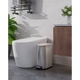 thumbnail image 2 of Slim Stainless Steel Step Trash Can 2.6 Gallon/10L with Lid - Soft Close, Removable Inner Bucket, Rear Handle, Waterproof, Space-Saving Waste Bin for Bathroom, Kitchen, Office - Stainless Steel Color, 2 of 7