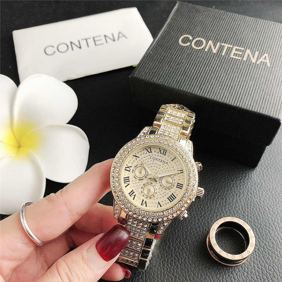 Savoy Epic 36mm Steel Diamonds Black Dial Quartz Ladies  display picture 3