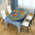 thumbnail image 4 of Yayeee Tablecloths 54" x 54" Rectangle Wrinkle Resistant Party Table Cover, Art Goldfish, 4 of 8