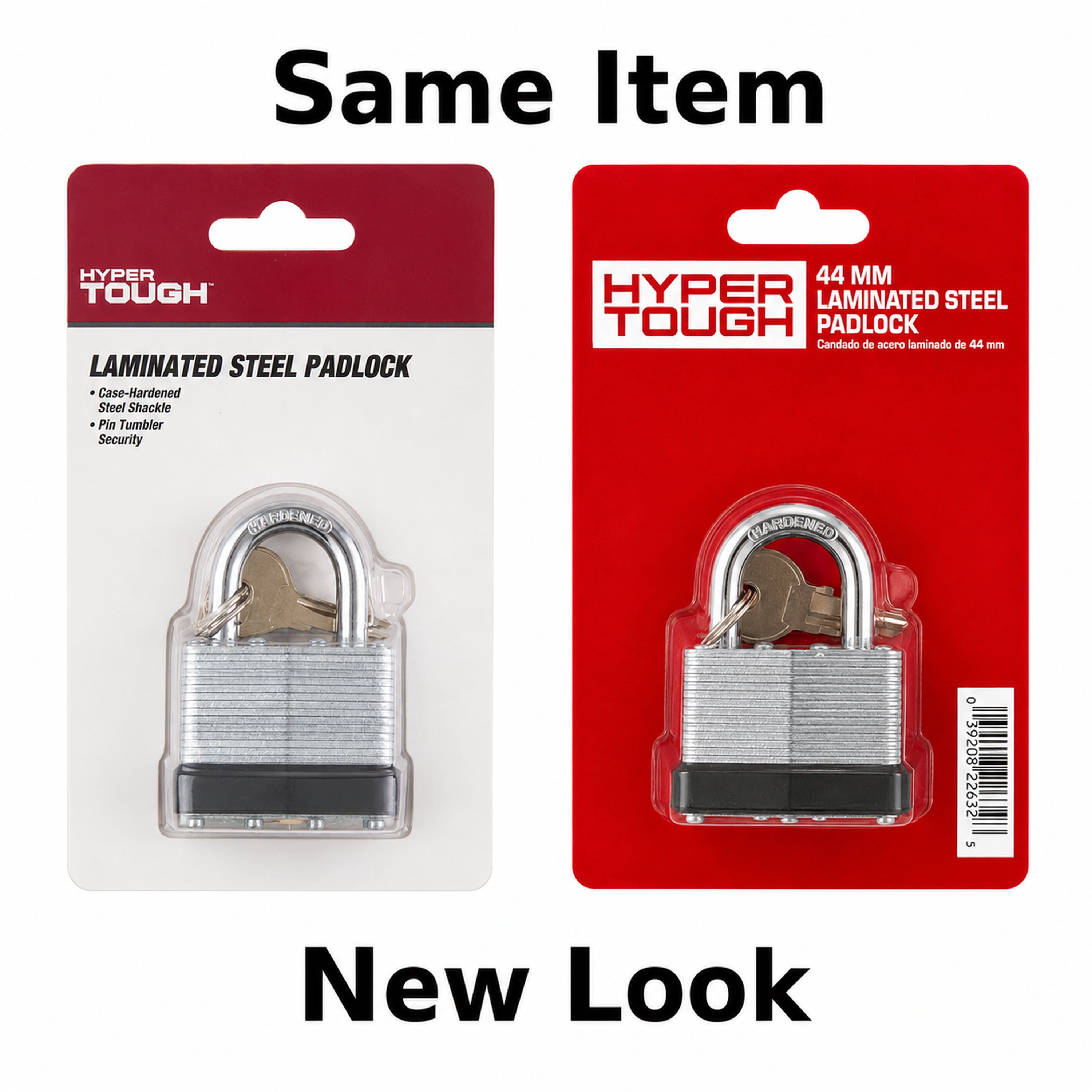 Hyper Tough 1-3/4 in. (44mm) Laminated Steel Keyed Padlock with 1 in. (25mm) Hardened Steel Shackle