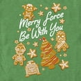 thumbnail image 2 of Men's Star Wars Christmas Gingerbread Cookies Merry Force Be With You Graphic Tee Kelly Heather Medium, 2 of 3