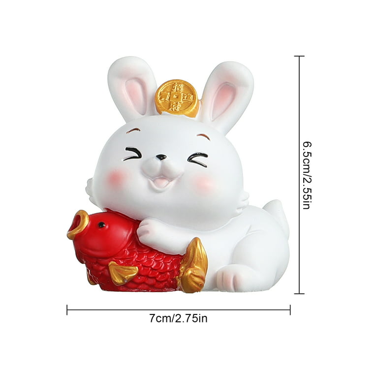 2023 Cute Chinese New Year of The Rabbit Dollhouse Small Bunny Ornament Resin Home Decoration, Size: Shape 5