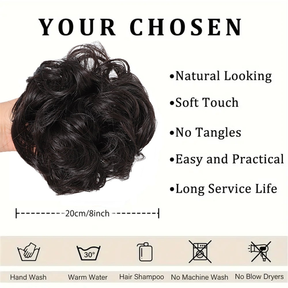 Messy Bun Hair Piece Wavy Curly Claw Clip Hair Bun Synthetic Fake Messy Bun Hair Extensions