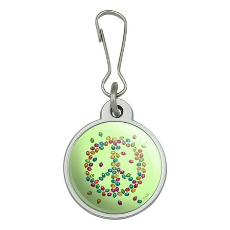Lady Bug Rainbow Peace Sign Jacket Handbag Purse Luggage Backpack Zipper Pull Charm
