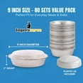 thumbnail image 3 of Impresserve 9" Disposable Round Aluminum Cake Pans with Clear Plastic Lids - 80 Count, 3 of 10