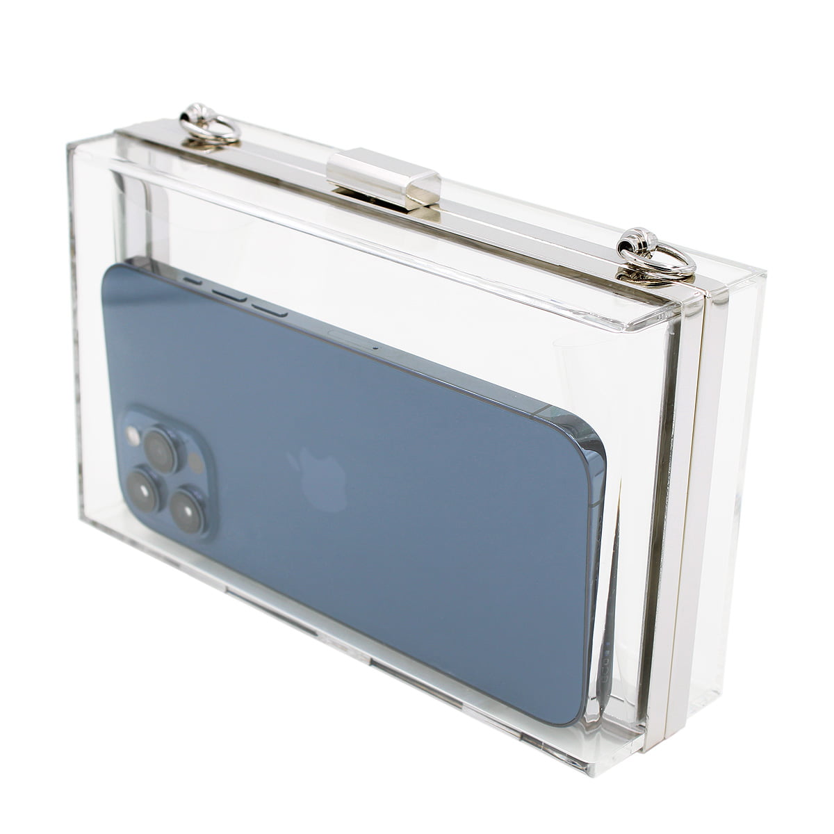 Clear Acrylic Hand Bags For Women Metal Handle Lock Square Box