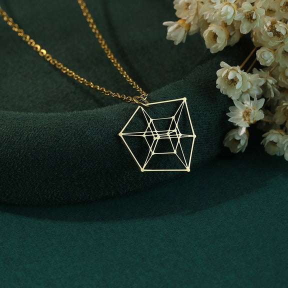 Geometric Necklace Square Pendant Statement Necklace Triangle Choker Chain Simple Jewelry Everyday for Women Men