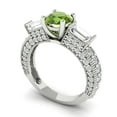 thumbnail image 2 of 2.33 ctw 3 Stone Anniversary Ring for Women | Round Cut Natural Peridot | Hyperallergenic Solid 18K White Gold, 2 of 5