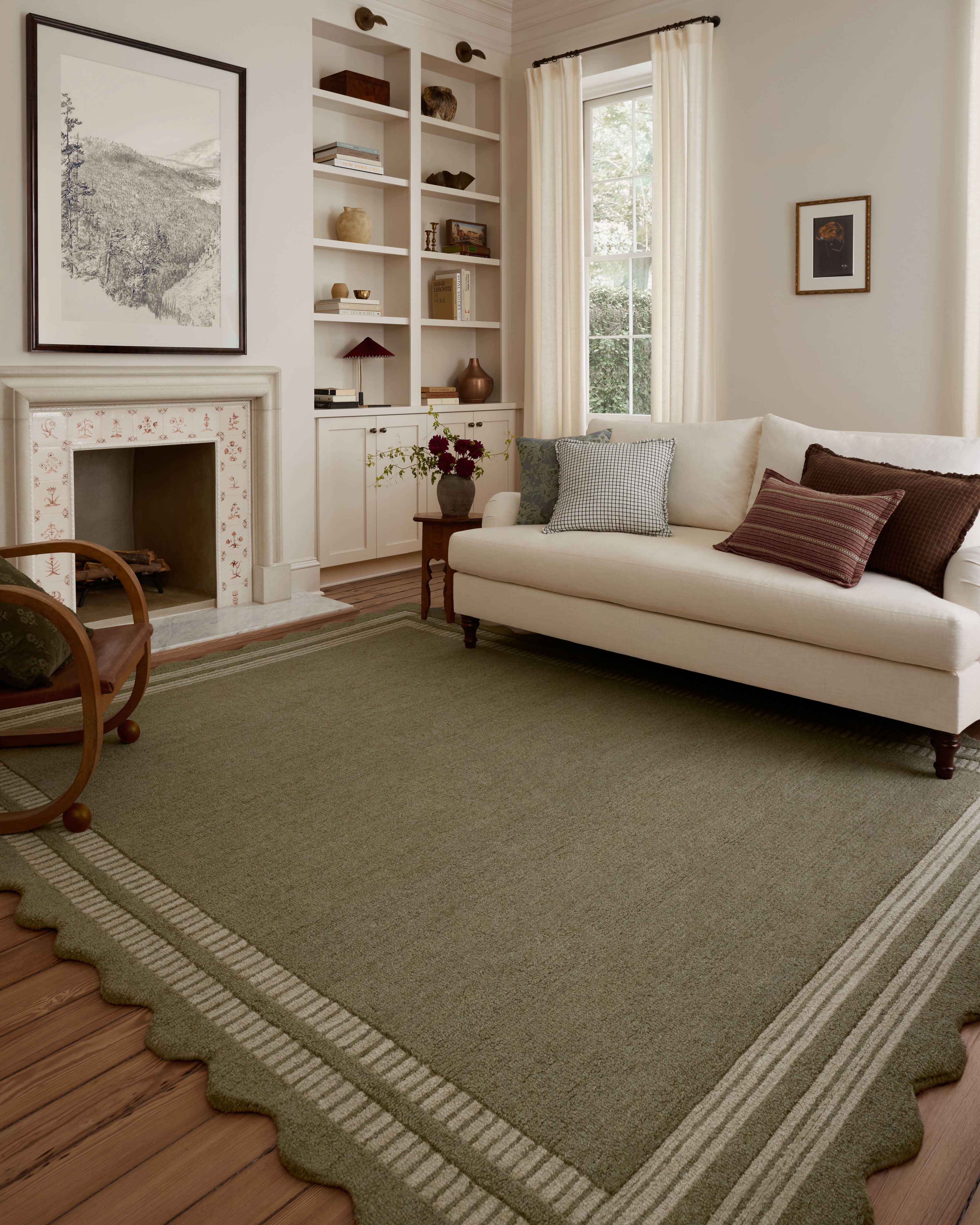 Chris Loves Julia x Loloi Scottie Olive / Pebble 7'-9" x 9'-9" Area Rug
