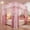 Light Pink, variant on 4 Corners Post Solid Color Bed Canopy Curtain Double Layer-Curtain & Ruffle Princess Mosquito Net 3 Opening Netting for Girls Teens Or Adults Bedroom Decoration, Wine, King