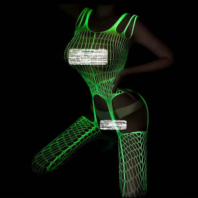Penkiiy Bas Résille pour Femmes Bas Résille Lumineux Bas Résille Lumineux Collants Lumineux Collants Résille Blancs pour Femmes Collants Verts