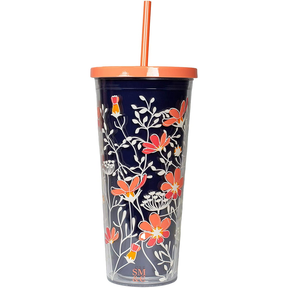 travel tumbler with straw lid and handle