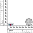 thumbnail image 6 of Gem Stone King 14K White Gold Red Created Ruby & Blue Diamond 3-Stone Engagement Ring | 1.14 Cttw | Round 5MM and 4MM | Three Stone Wedding Anniversary Promise Ring for Women (Size 9), 6 of 6
