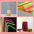 thumbnail image 3 of Gallickan Disposable Plastic Straws, 100 Count Flexible Straws for Party Supplies, Colorful Drinking Straws for Baby Shower, Party Activities, 100 Pcs, 3 of 8